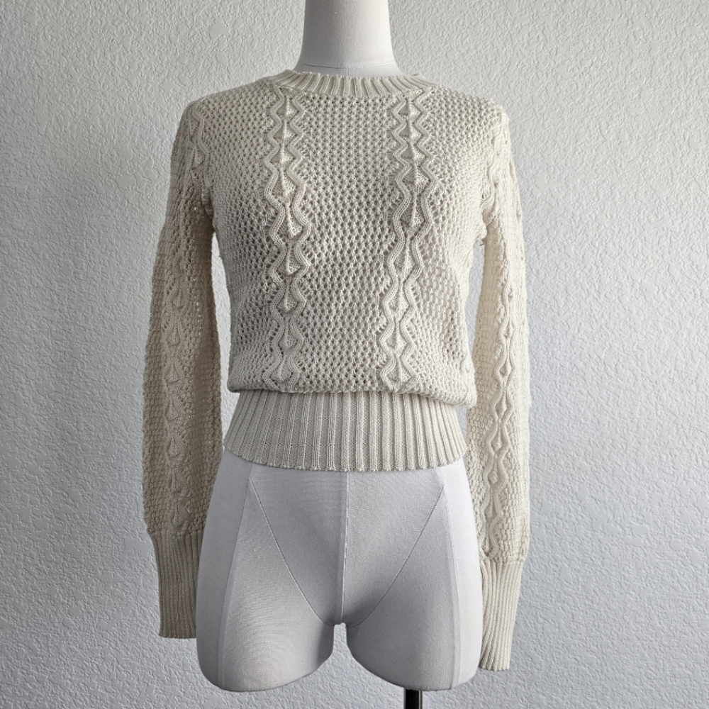 Vintage Jimmy Williams Crochet Sweater Topade in USA Size S